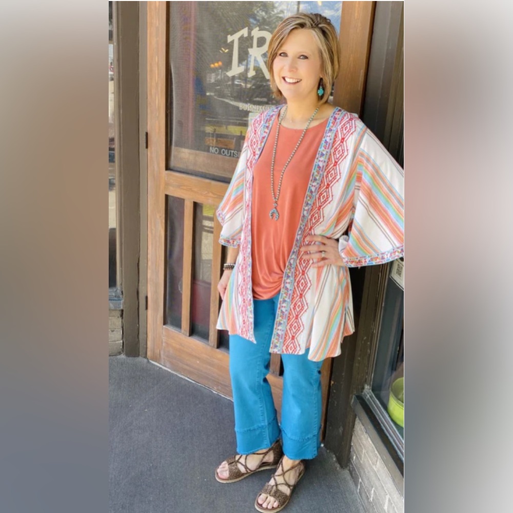 Savanna Jane Boho Embroidered Kimono